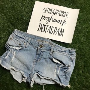 Blue asphalt jean Denim shorts distressed 13
